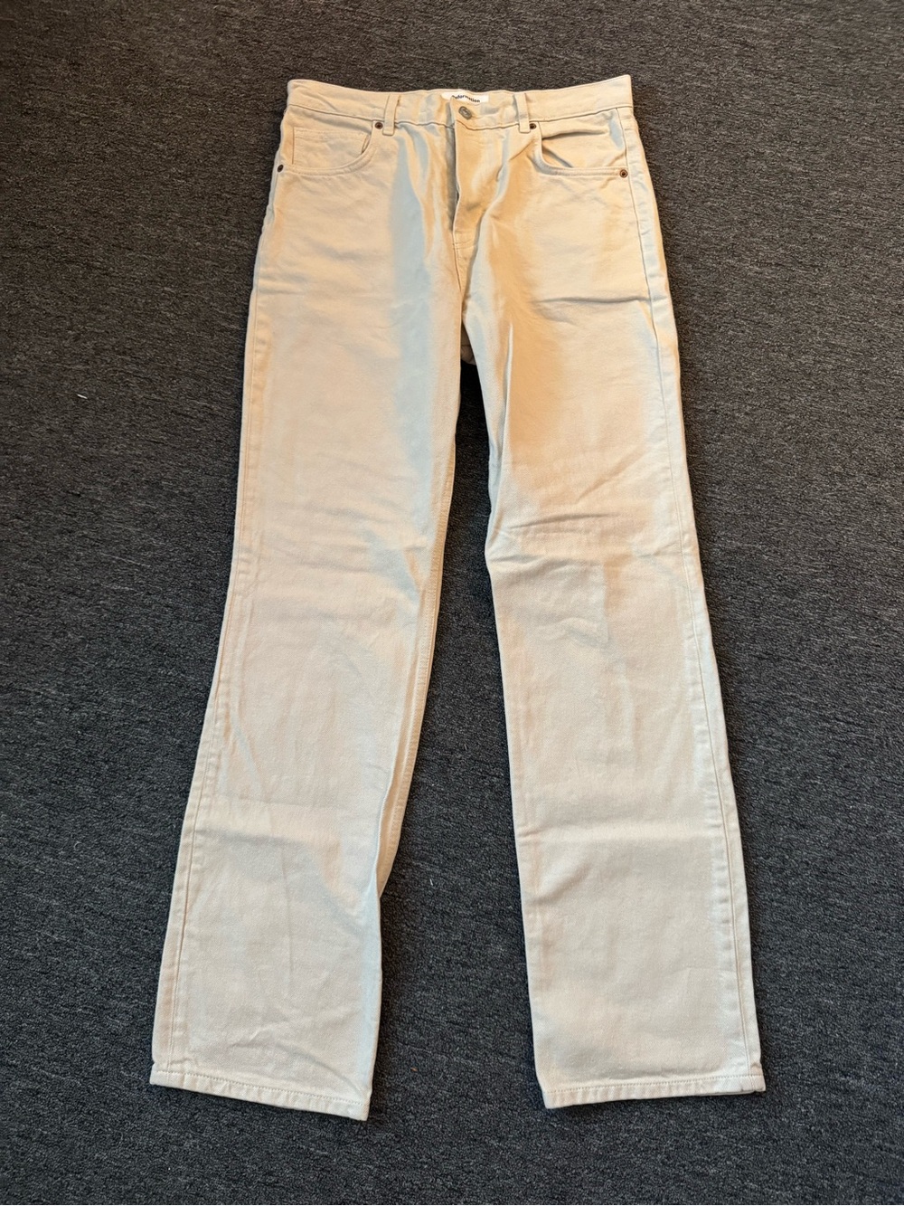 Reformation Women's Cynthia High-Rise Straight-Leg Jeans in Light Beige (Long)